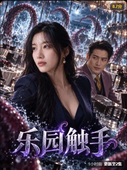 黄果AI魔改短剧《乐园触手》封面